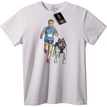 NOONEBRAND Тениска Тичам с кучето си - 2XL, White