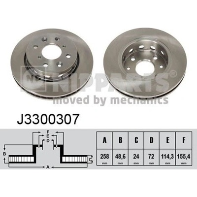Brzdový kotúč NIPPARTS J3300307
