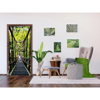 AG Design FTNV-2937 vliesová fototapeta Dřevěný most v lese rozměry 90 x 202 cm