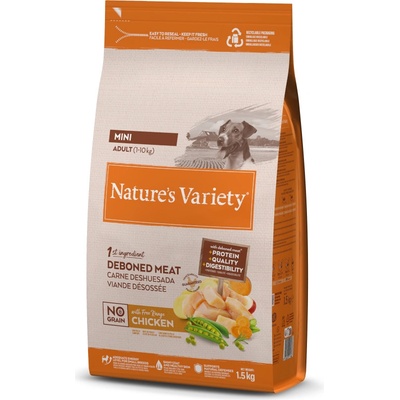 Natures Variety No Grain Mini Adult kuracie z voľného chovu 1,5 kg