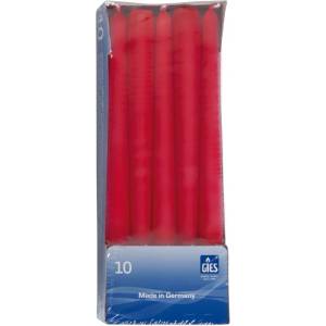 Gies Kerzen Свещ - конус - стеарин - червена - 245х23.5mm - 50бр. +/-7h (350129)