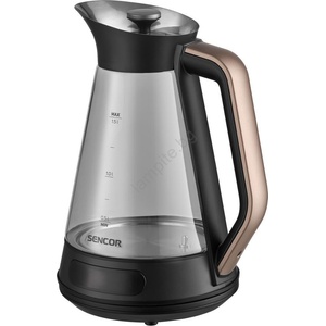 Sencor - Електрическа кана с терморегулация 1, 5 l 2150W/230V черна/розово-златна (FT1354) Електрически кани