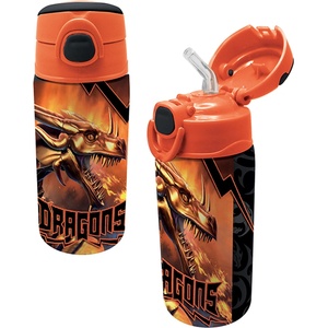 Graffiti Бутилка за вода Graffiti - Dragons, Със сламка, 500 ml (231414)