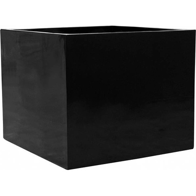 Pottery Pots květináč čtvercový Jumbo M Black Natural Fiberstone 70 x 70 x 62 cm