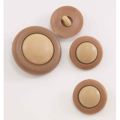 Gombík so spodným prišitím - béžový dvojfarebný - priemer 1,5 cm