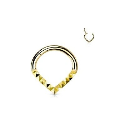 Šperky4U zlacený segment piercing špičatý helix cartilage tragus piercing NS0054GD-1208