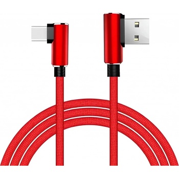 Verk 06308 USB-C, zahnuté konektory, 1m, červený