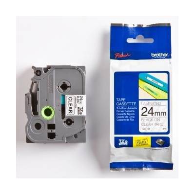 Brother TZ-151 / TZe-151, 24mm x 8m, черен печат / прозрачен субстрат, оригинална лента (TZE151)
