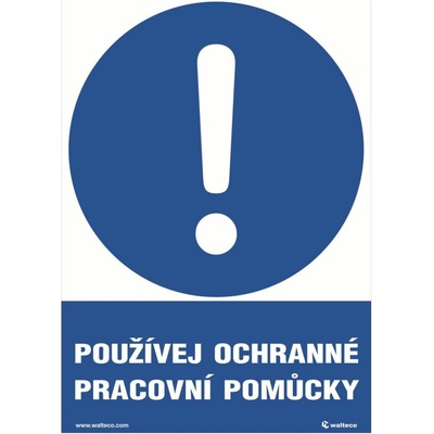 Walteco Používaj ochranné pracovné pomôcky 210x148mm, formát A5, samolepka Množstvo: 1 ks , 20779
