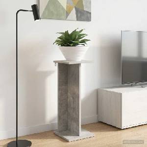 vidaXL Стойка за растения Бетонно сиво 25 x 25, 5 x 60, 5 см (899664)