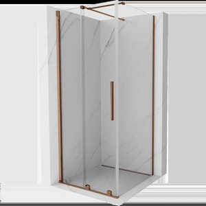 Mexen Velar плъзгаща се душ кабина 120 x 120 см, прозрачна, розово злато (871-120-120-01-60)