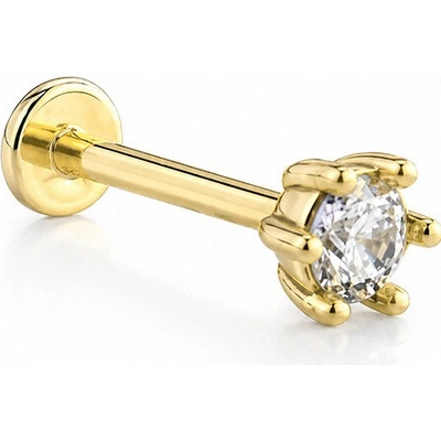 Lillian Vassago Zlatý piercing labreta so zirkónom LLV92-GPI092LB