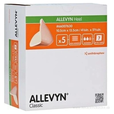 ALLEVYN Heel Krytí na rány 10,5x13,5 cm neadhezivní polyuretanové pěnové krytí 5 ks