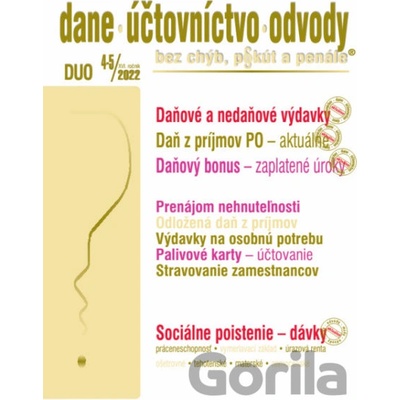 DUO č. 4-5 / 2022 - Daňové a nedaňové výdavky v roku 2022
