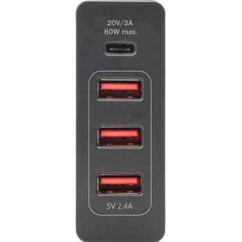 ASSMANN Digitus Universal USB мрежово зарядно, черен, 4 порта (DA-10195)