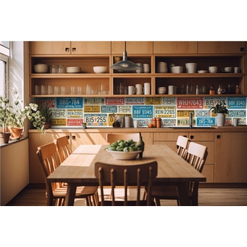 DIMEX ART s. r. o Фототапет за кухня - ретро регистрационен номер 420 x 60 см