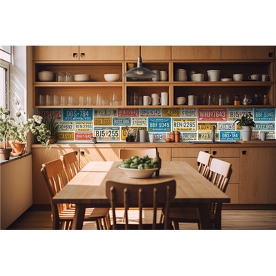 DIMEX ART Фототапет за кухня - ретро регистрационен номер 420 x 60 см