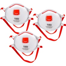 KesTek Ochranná maska proti jemnému prachu FFP3 s výdychovým ventilom 3 ks
