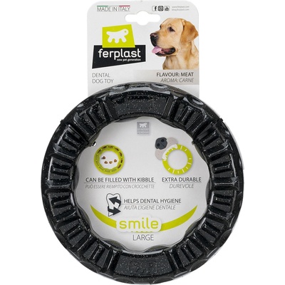 Ferplast Ferplast Smile пръстен за дъвчене, черен L: Ø20x3, 9cm куче