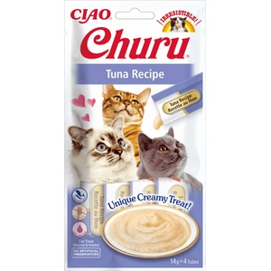 Inaba Foods Churu Puree - Лакомство за котки нежен крем с риба тон 4 бр в опаковка х 14гр