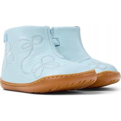 Camper dětské kožené kotníkové kotníkové boty se zipem jkb modré