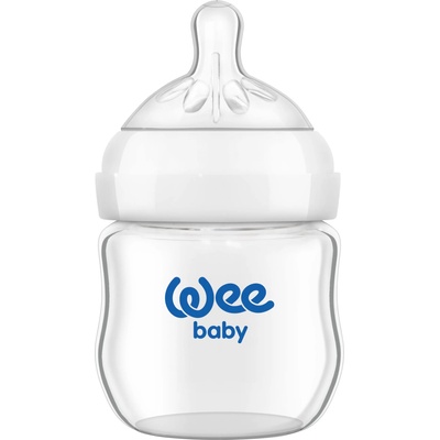 Wee Baby Бебешко стъклено шише Wee Baby - Natural, 125 ml (144)