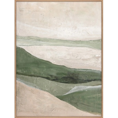 Malerifabrikken Green Field obraz zelená/béžová