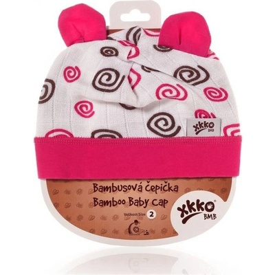 KIKKO Bambusová detská čiapočka Bubbles magenta