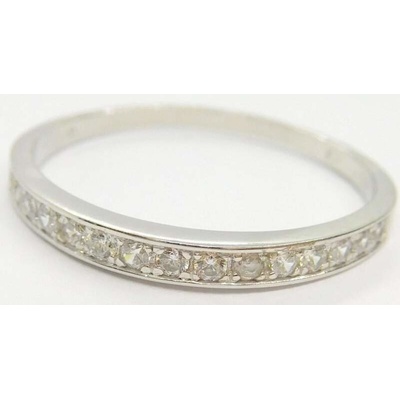 Klenoty Budín Dámský prsten z bílého zlata se zirkony HK1157