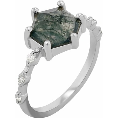 Eppi prsten s mechovým achátem Sally R45116