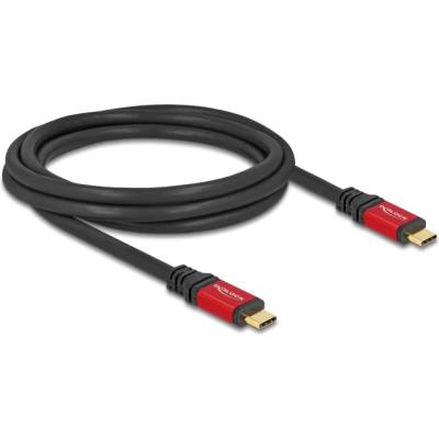 Delock USB 2.0 кабел USB Type-C мъжки - мъжки PD 3.0 100 W E-Marker 2 m червен метал