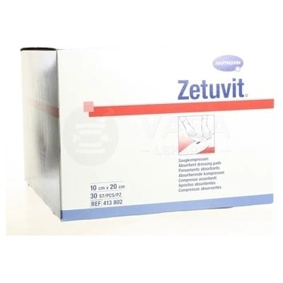 Zetuvit Kompres nasiakový nesterilný 10 x 20 cm 30 ks
