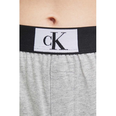 Calvin Klein Underwear Домашен къс панталон от памук Calvin Klein Underwear в сиво с принт с висока талия (000QS6947E.PPYX)