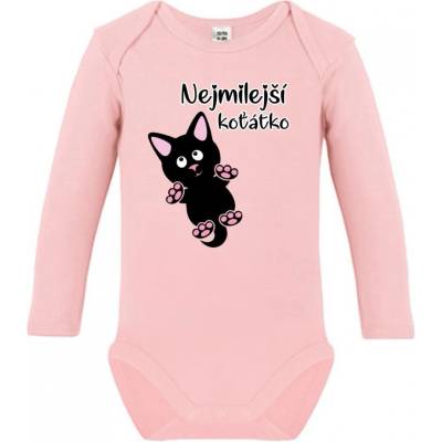 Povidlo.cz Dětské body s dlouhým rukávem Nejmilejší koťátko Baby růžová – Hledejceny.cz