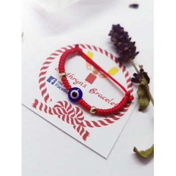 Image 1 of Златна гривна за бебе с червен конец