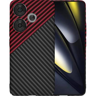 Techsuit Протектор за Xiaomi Poco F6 - Carbonite FiberShell - Red Vortex