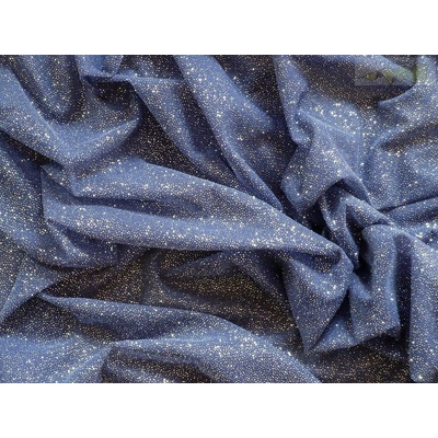 elastický tmavě modrý tyl pandora s glittery