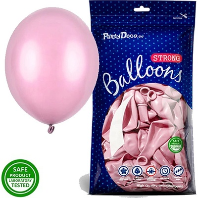 PartyDeco Balonek latex růžový metalický 12 cm