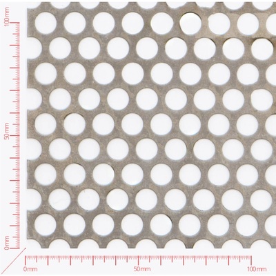 Děrovaný plech; děrování kruhové přesazené; otvor 10mm; rozteč 13mm
