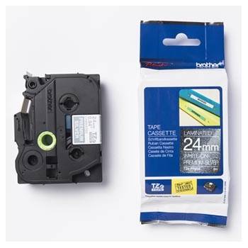 Brother TZ-PR955 / TZe-PR955, 24mm x 8m, бял печат / сребърен фон, оригинална лента (TZEPR955)