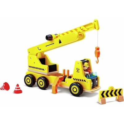Hape Дървен кран Hape - Mobile Crane & Construction Set, 5 части (H3083)