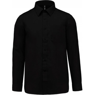 Kariban Cotton pánska košeľa s dlhým rukávom čierna