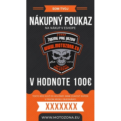 Darčekový poukaz Motozona 100 €