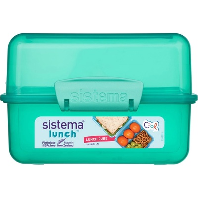 Holmes Products (Europe) Limited Кутия за закуски Sistema Lunch Cube с 2 отделения 1.4 л, мента
