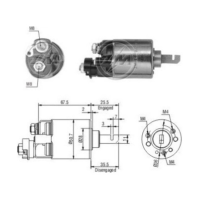 Spínač startéru Mitsuba SM40203, SM402-07