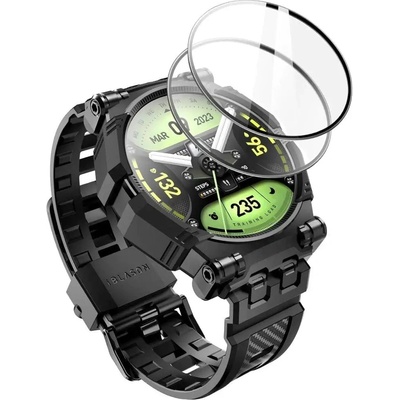 Supcase Комплект кейс, каишка и скрийн протектори от закалено стъкло Supcase IBLSN ArmorBox за Samsung Galaxy Watch 4/5/6 (44 mm), черни (24254-0)