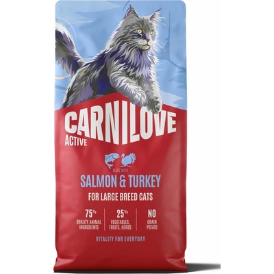 CARNILOVE ACTIVE Cat Dry Made with Salmon & Turkey for Adult Large Breeds 6 kg