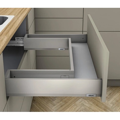 Blum K-Blum Merivobox zásuvka M 600 mm/40 kg světle sivá IG skrutka drez