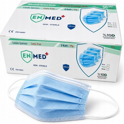 EnMed 3-vrstvá hygienická rouška modrá 50 ks