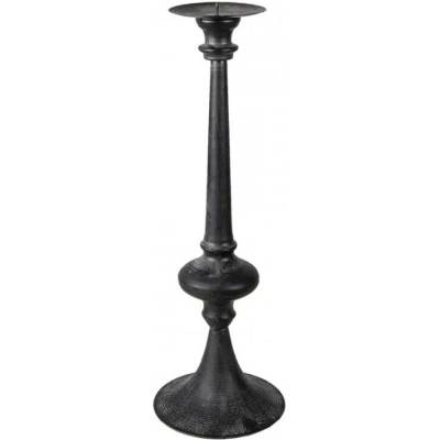 Kovový cerný svícen s patinou Feline – 15x45 cm